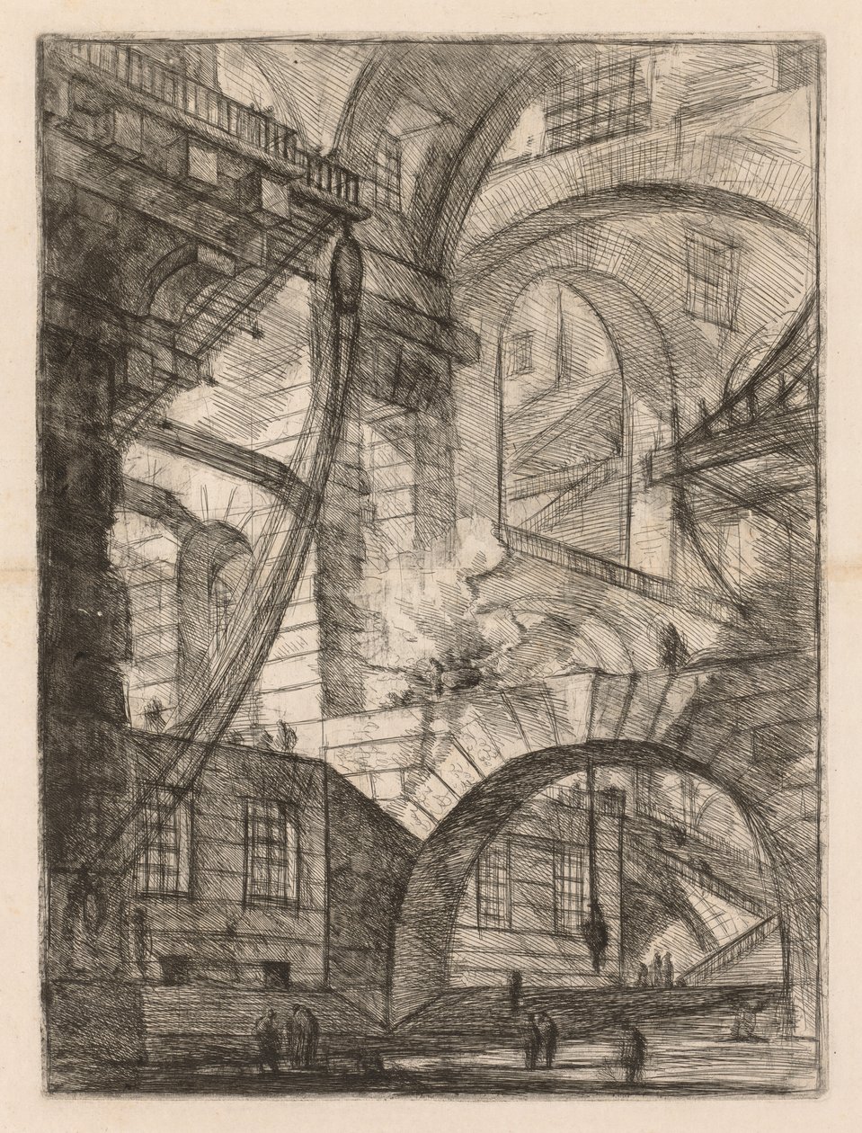 The Prisons: A Perspective of Arches with a Smoking Fire, 1745-1750. od Giovanni Battista Piranesi