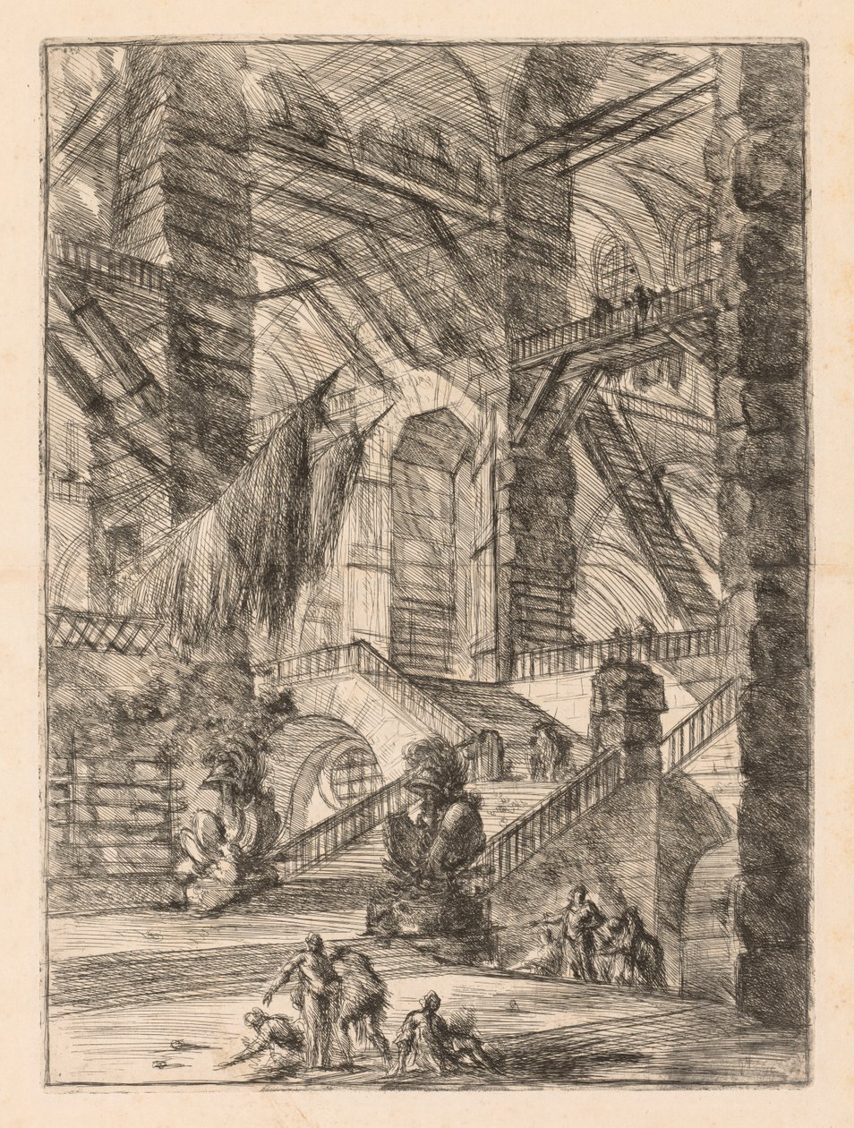 Věznice: Obrovský interiér s trofejemi, 1745-1750. od Giovanni Battista Piranesi