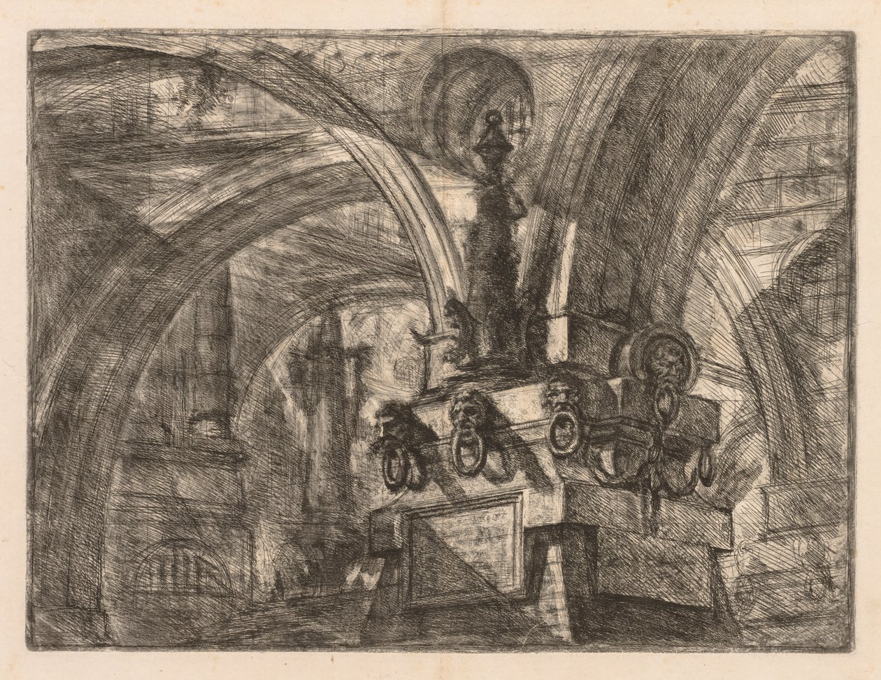Věznice: Kulaté oblouky vyvěrající ze čtvercového sloupu, 1745-1750. od Giovanni Battista Piranesi