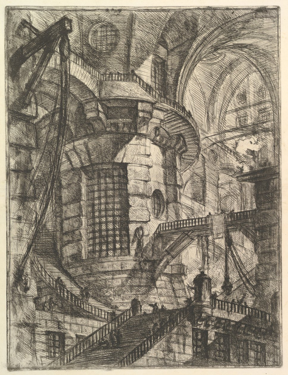 Kulatá věž, z imaginárních věznic Carceri dinvenzione, ca. 1749-50. od Giovanni Battista Piranesi