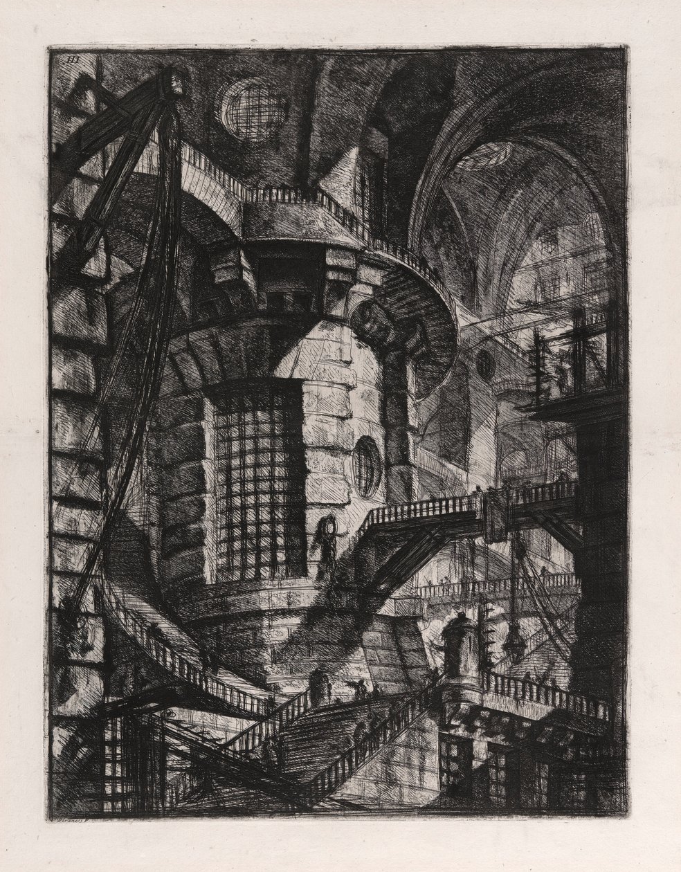 Kulatá věž, deska 3 z Carceri d od Giovanni Battista Piranesi