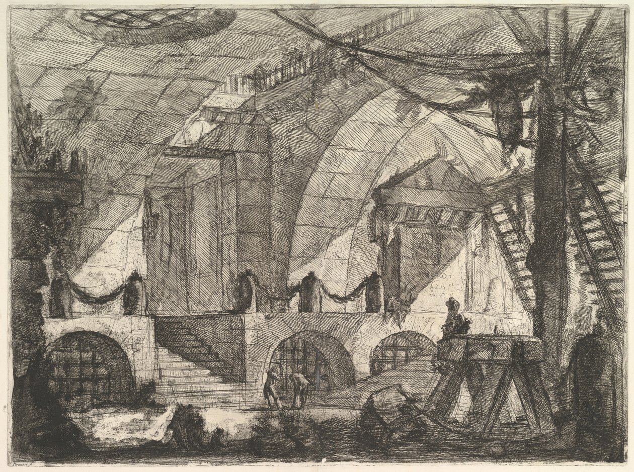 The Sawhorse, z Carceri dinvenzione imaginární věznice, ca. 1749-50. od Giovanni Battista Piranesi