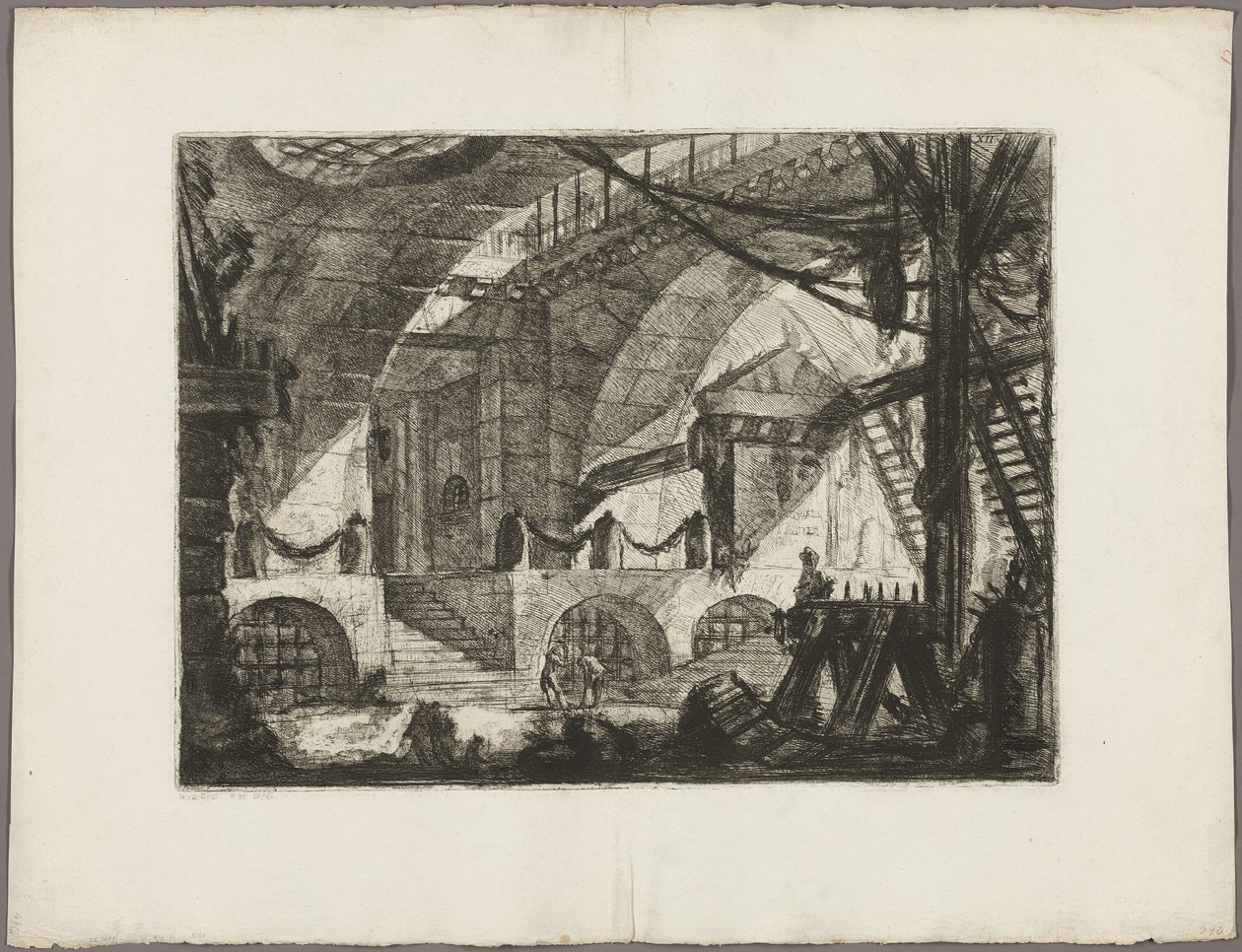 The Sawhorse, deska 12 z Imaginary Prisons od Giovanni Battista Piranesi