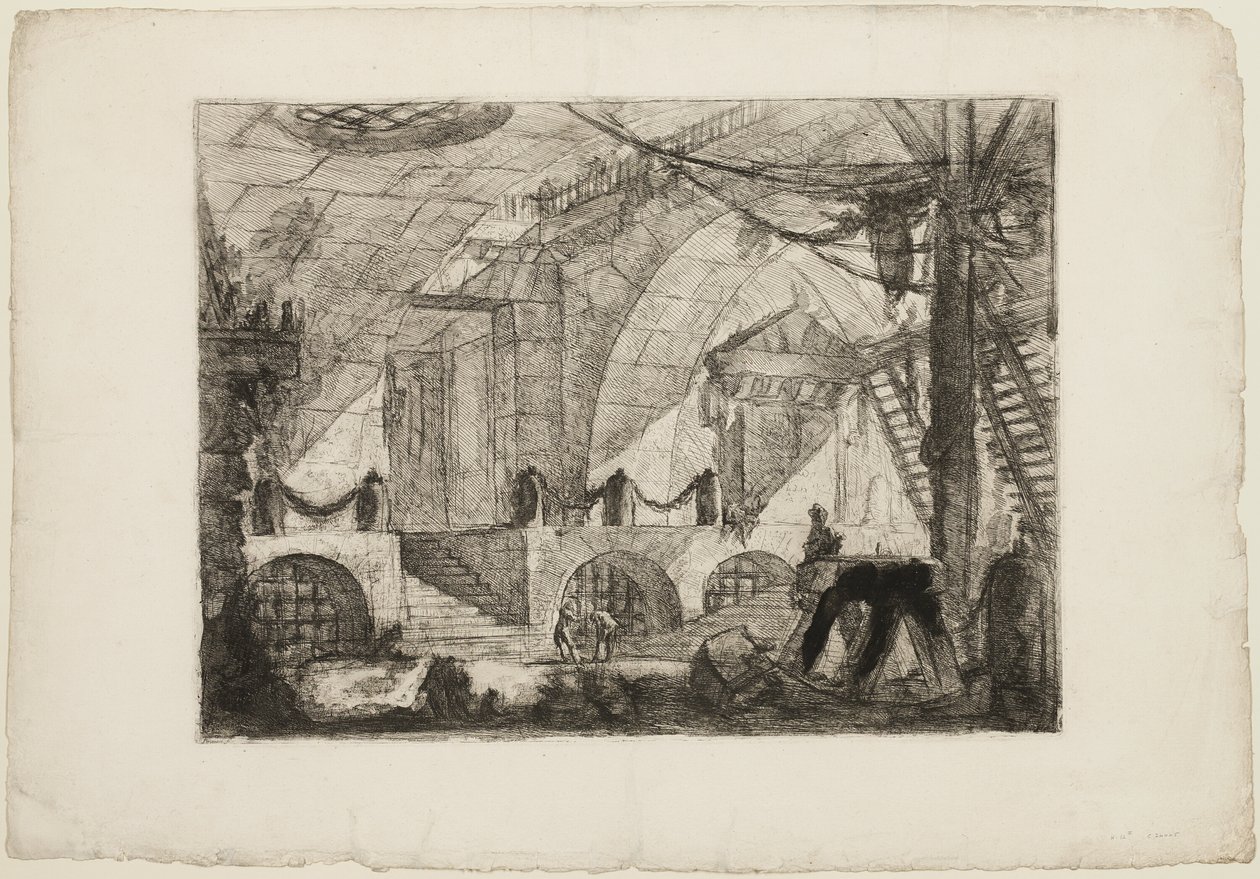 The Sawhorse, deska 12 z Imaginary Prisons od Giovanni Battista Piranesi