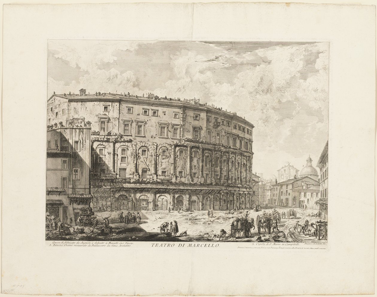 Divadlo Marcellus, z Pohledy na Řím od Giovanni Battista Piranesi