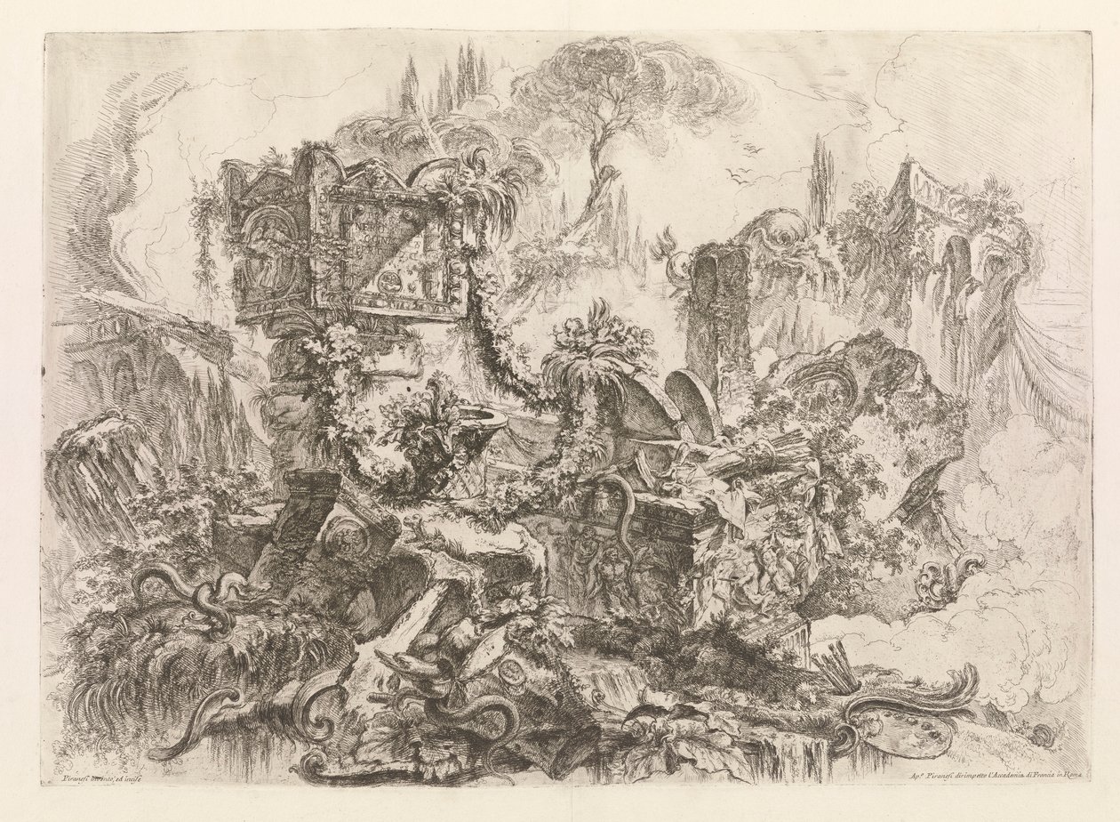 Neronova hrobka z Grotteschi (Grotesky) od Giovanni Battista Piranesi
