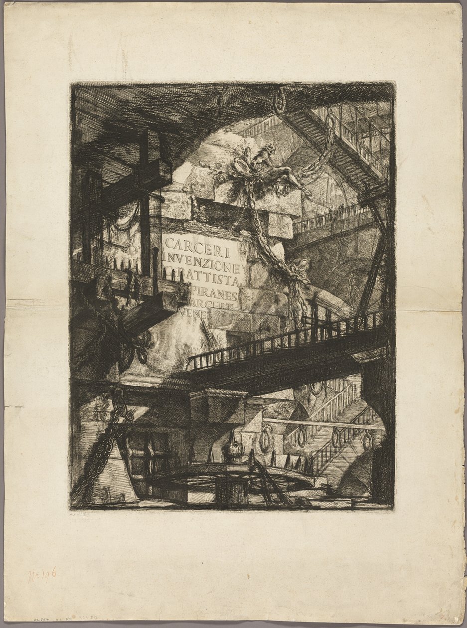 Titulní strana z imaginárních věznic od Giovanni Battista Piranesi