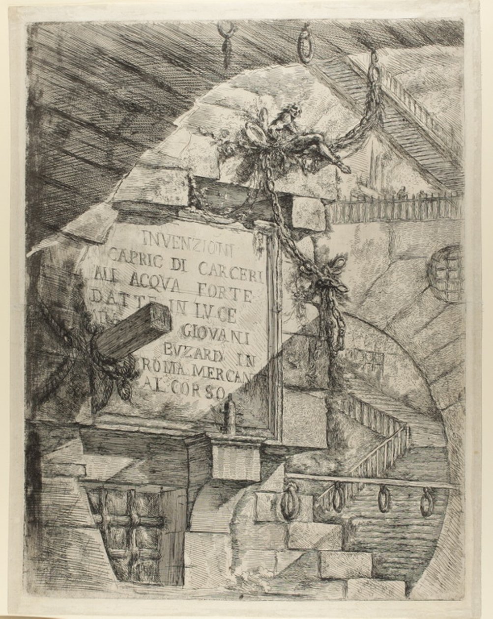 Titulní strana z imaginárních věznic od Giovanni Battista Piranesi