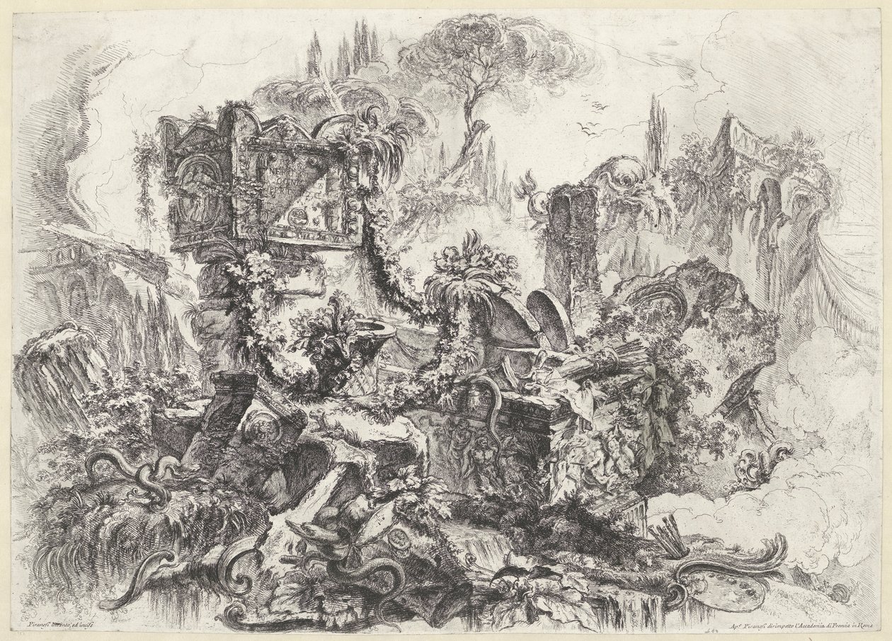 Hrobky van Nero Dekorativní rozmary (bývalý název série) Grotesky (název série) od Giovanni Battista Piranesi
