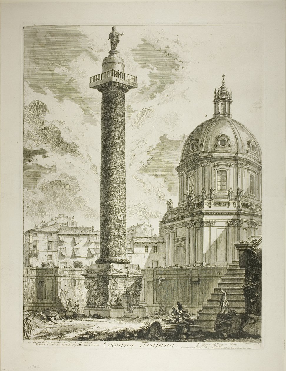 Trajánův sloup z Pohledů na Řím od Giovanni Battista Piranesi
