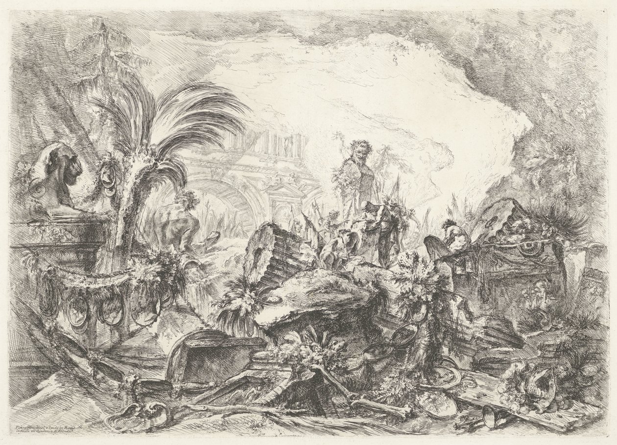 Triomfboog Dekorativní rozmary (bývalý název série) Grotesky (název série) od Giovanni Battista Piranesi