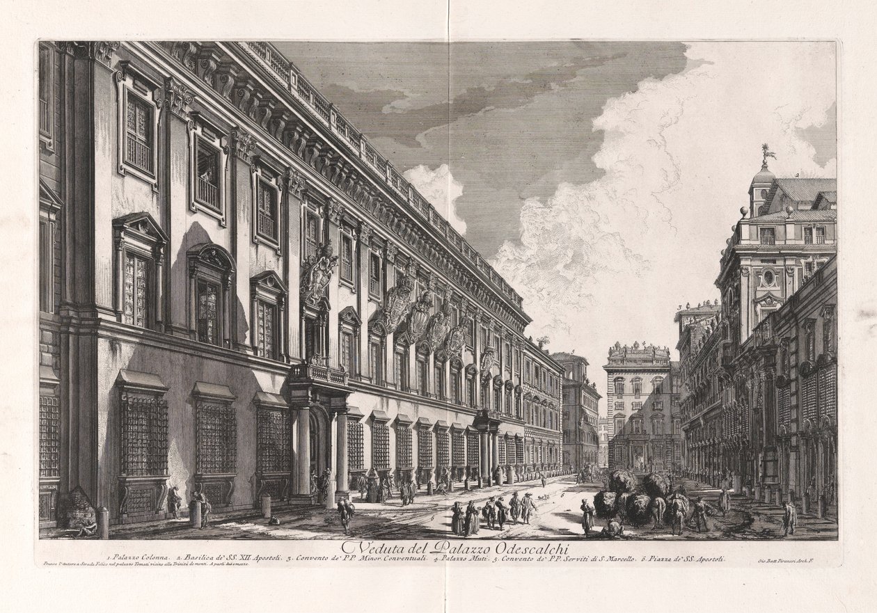 Veduta del Palazzo Odescalchi (Pohled na palác Odescalchi), z Vedute di Roma (Pohledy na Řím) od Giovanni Battista Piranesi