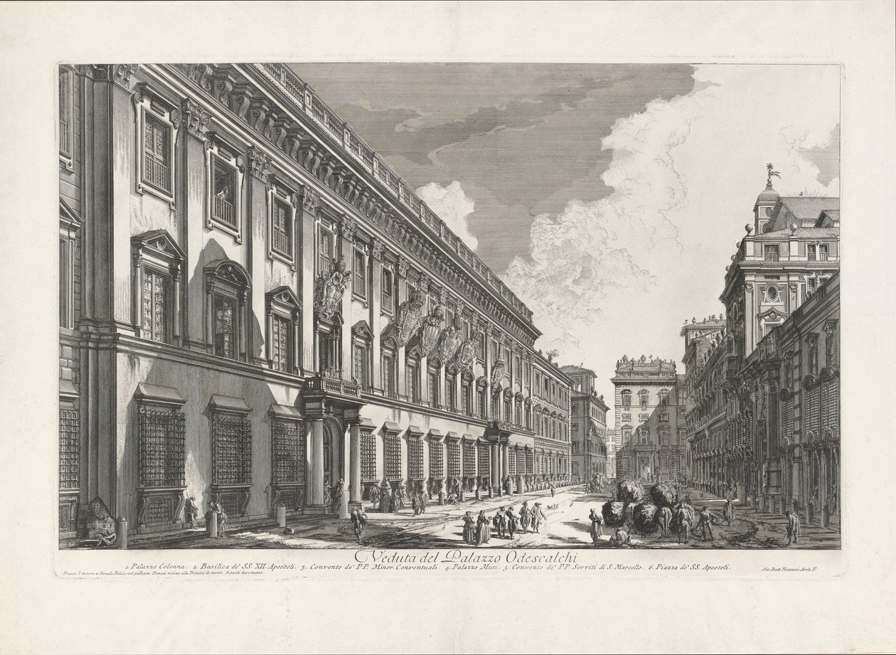 Pohled na Palazzo Odescalchi, z Pohledy na Řím od Giovanni Battista Piranesi