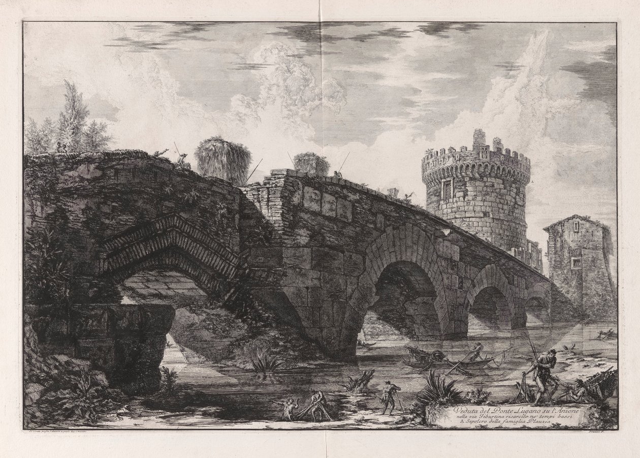 Pohled na Luganský most na l od Giovanni Battista Piranesi