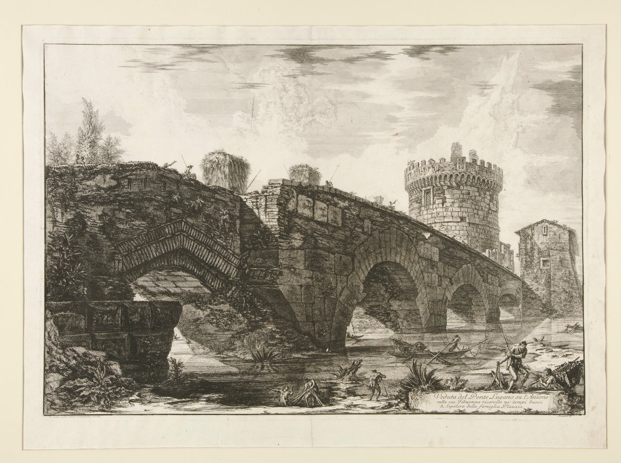 Pohled na Luganský most na l od Giovanni Battista Piranesi
