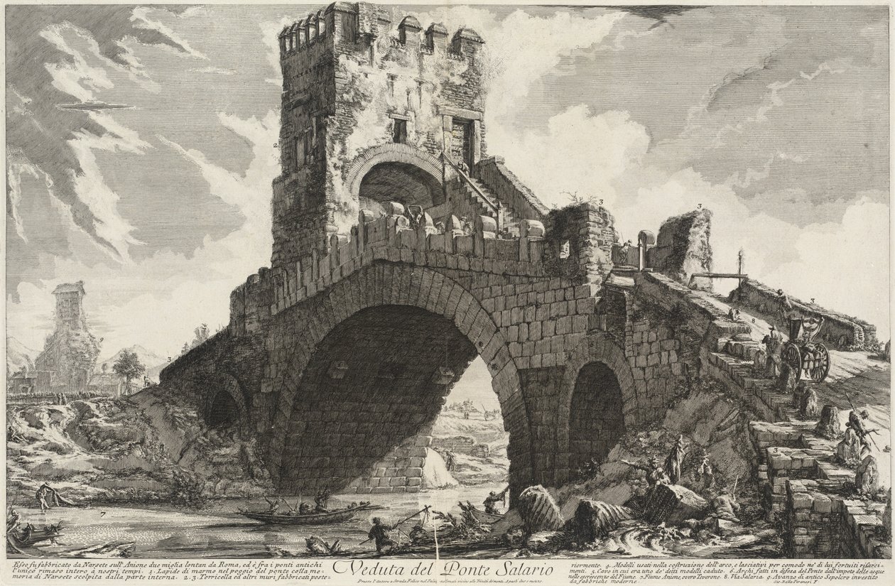 Pohled na most Salario od Giovanni Battista Piranesi