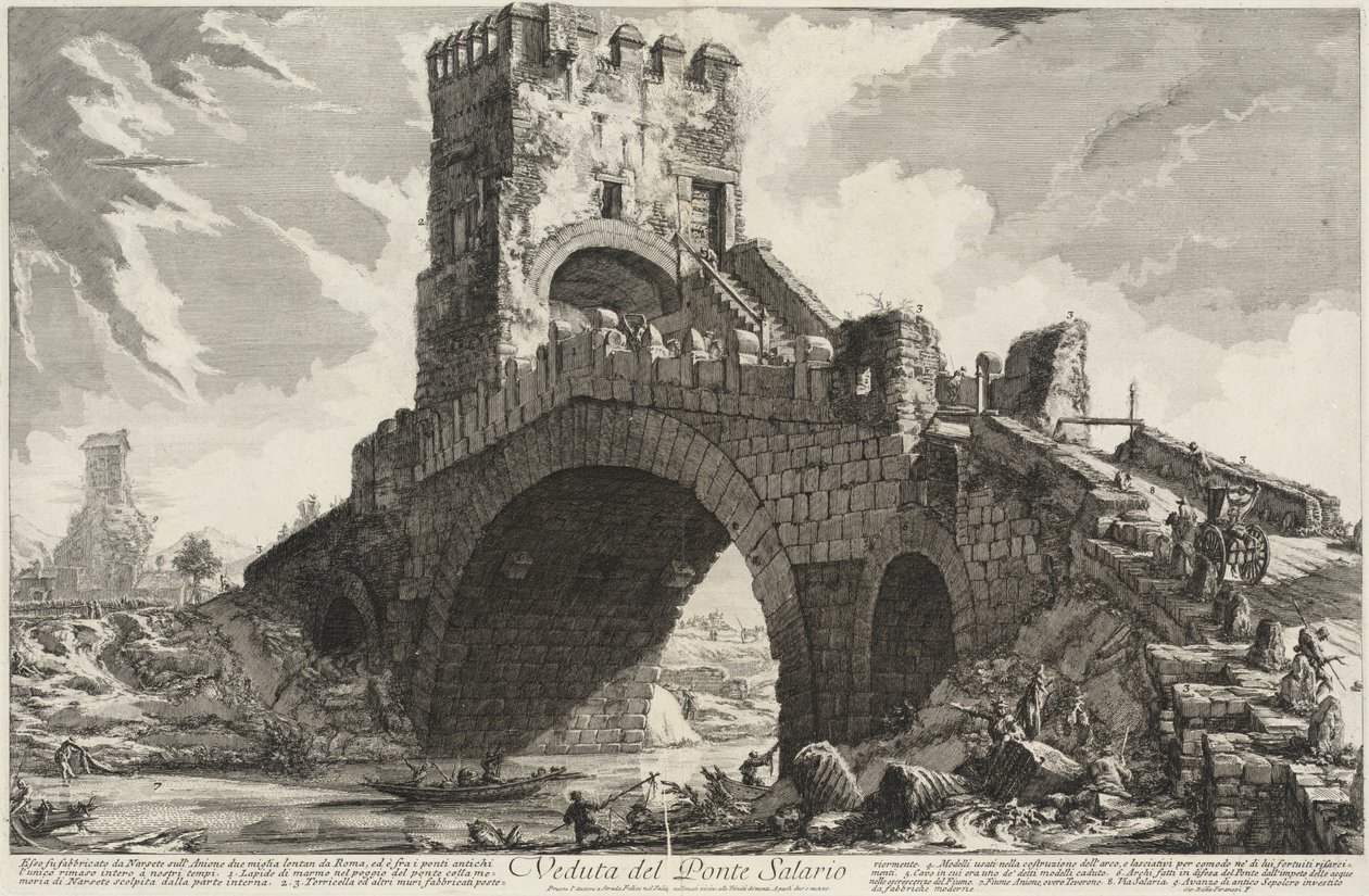 Pohled na Ponte Salario od Giovanni Battista Piranesi
