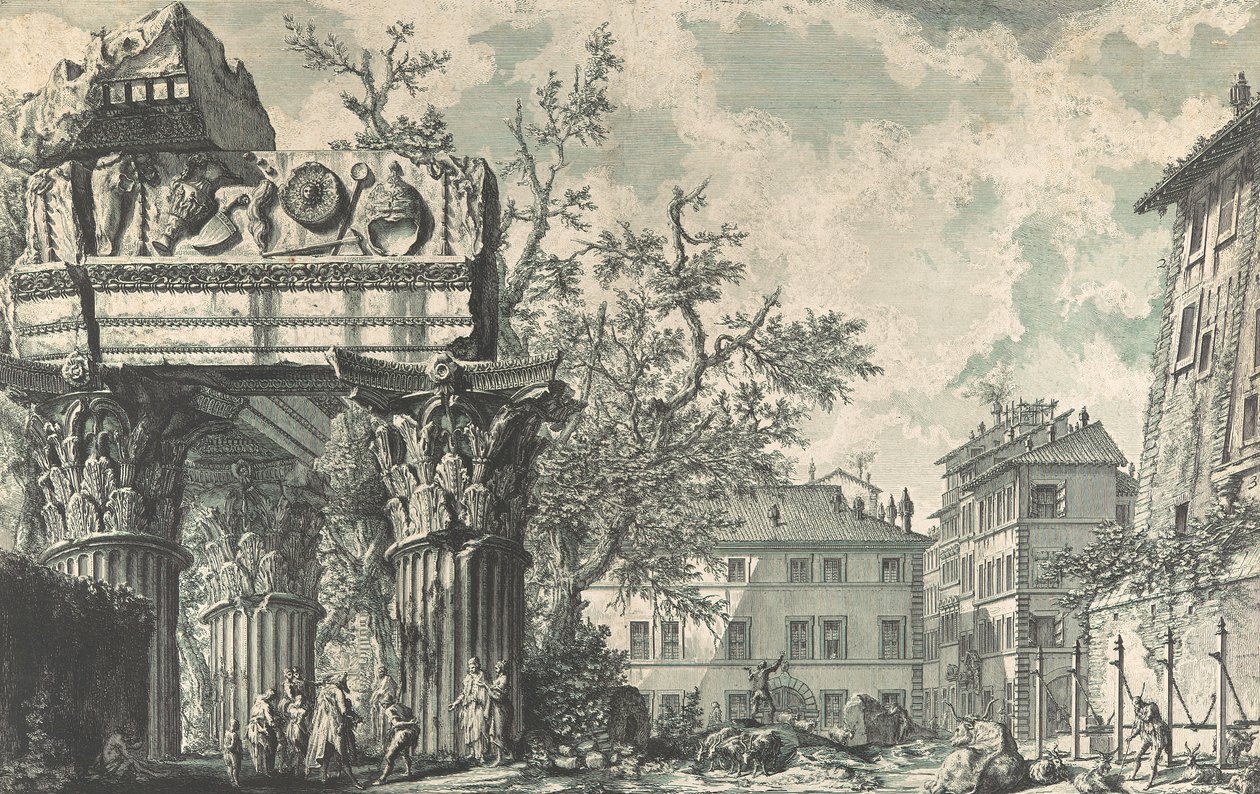 Pohled na chrám Jupiterova hřmění, 1740-60s. od Giovanni Battista Piranesi