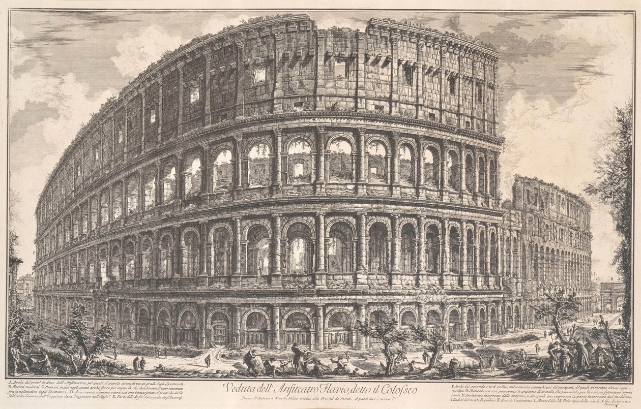 Pohled na Flaviův amfiteátr známý jako Koloseum, 1757. od Giovanni Battista Piranesi