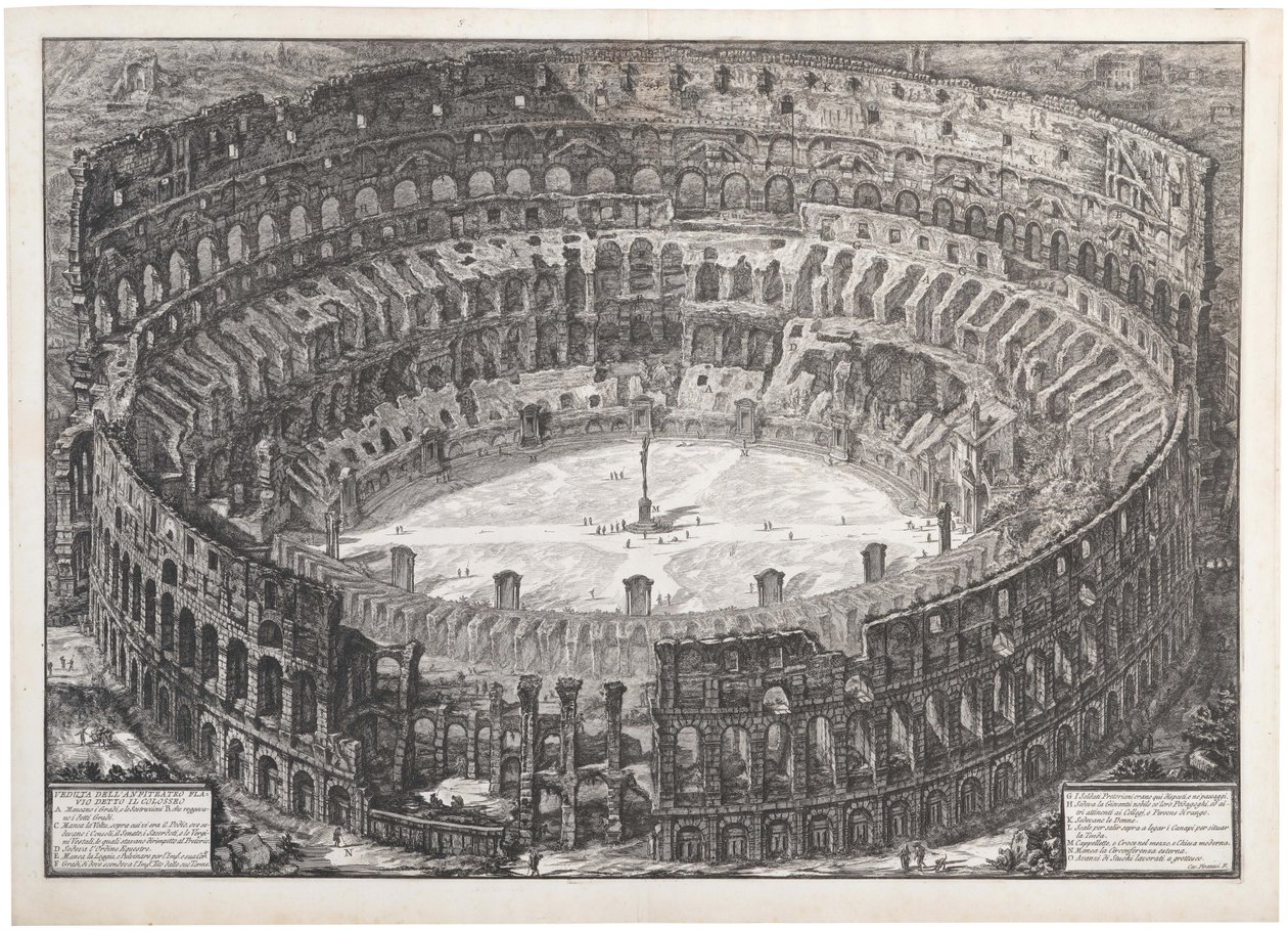 Pohled na Flaviův amfiteátr známý jako Koloseum, 1776. od Giovanni Battista Piranesi