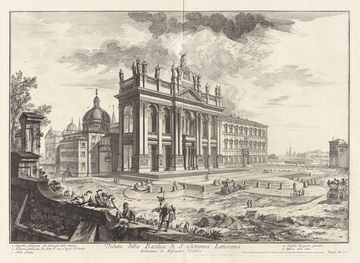 Pohled na baziliku San Giovanni Laterano, z Vedute di Roma (Pohledy na Řím) od Giovanni Battista Piranesi