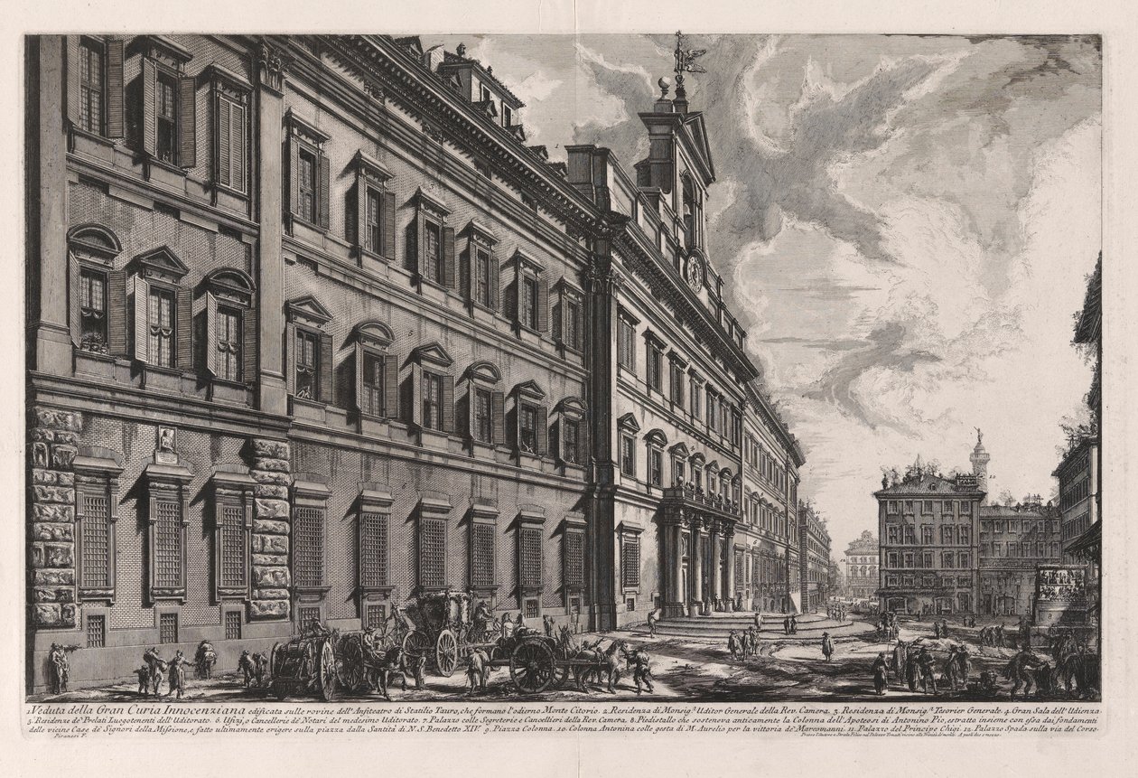 Pohled na Innocenziana Grand Curia od Giovanni Battista Piranesi
