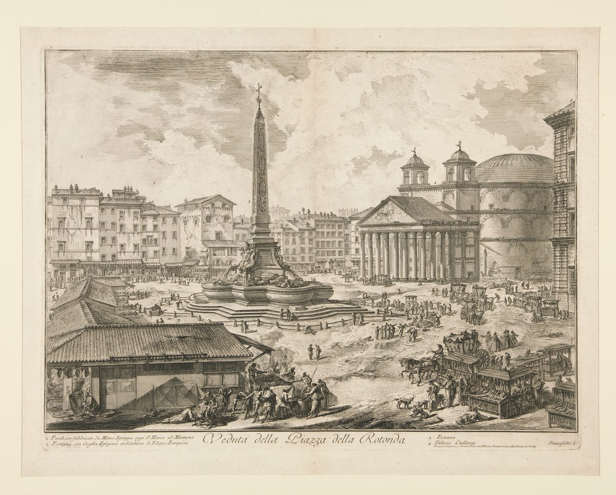 Pohled na náměstí Piazza della Rotonda, z Views of Rome od Giovanni Battista Piranesi