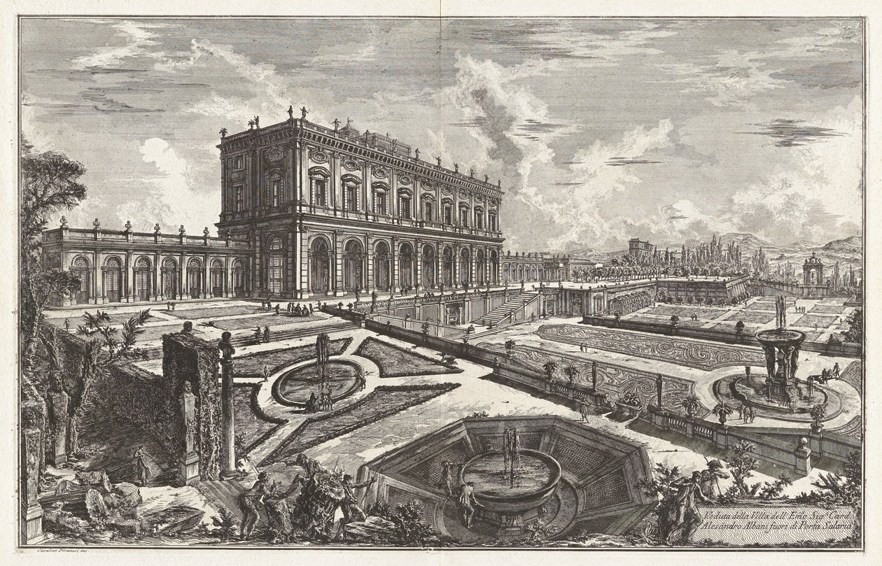 Pohled na Villa dell od Giovanni Battista Piranesi