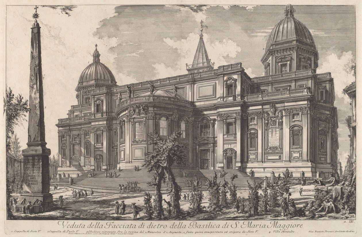 Pohled na zadní průčelí baziliky S. Maria Maggiore od Giovanni Battista Piranesi
