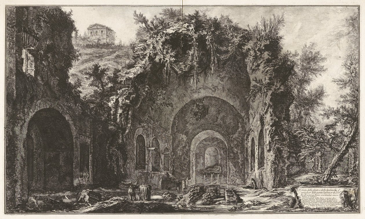 Pohled na zdroj a Spelonche d od Giovanni Battista Piranesi