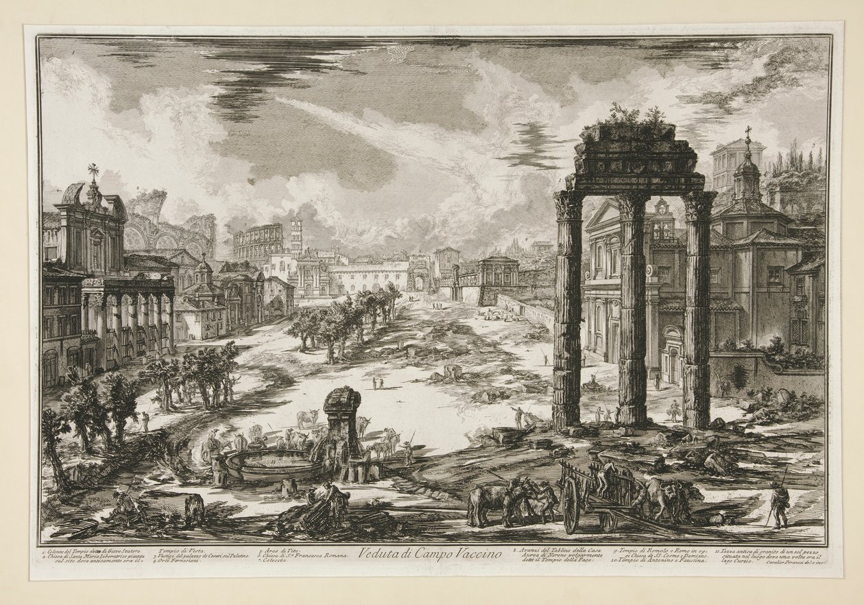 Pohled na Campo Vaccino, z Views of Rome od Giovanni Battista Piranesi
