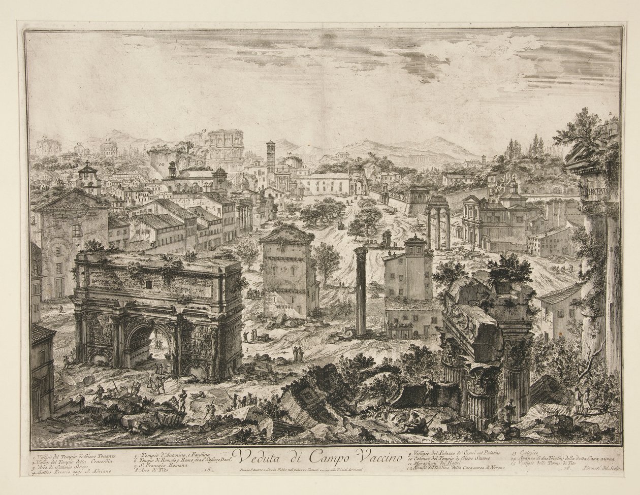 Pohled na Campo Vaccino, z Views of Rome od Giovanni Battista Piranesi