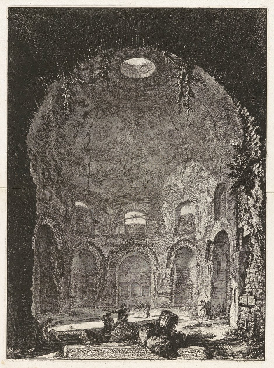 Vnitřní pohled na Chrám kašle od Giovanni Battista Piranesi