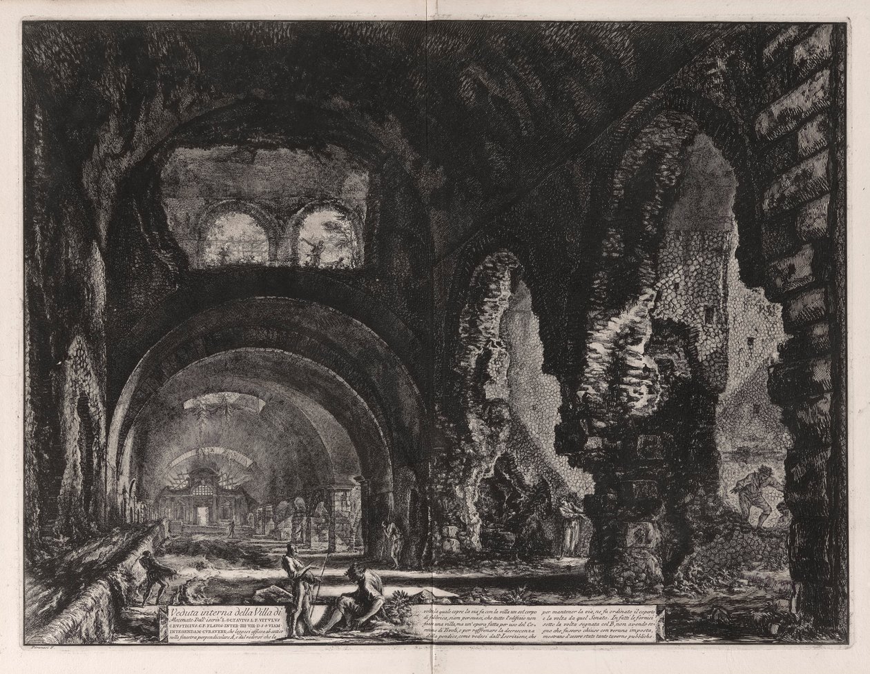 Vnitřní pohled na Villa di Mecenate od Giovanni Battista Piranesi