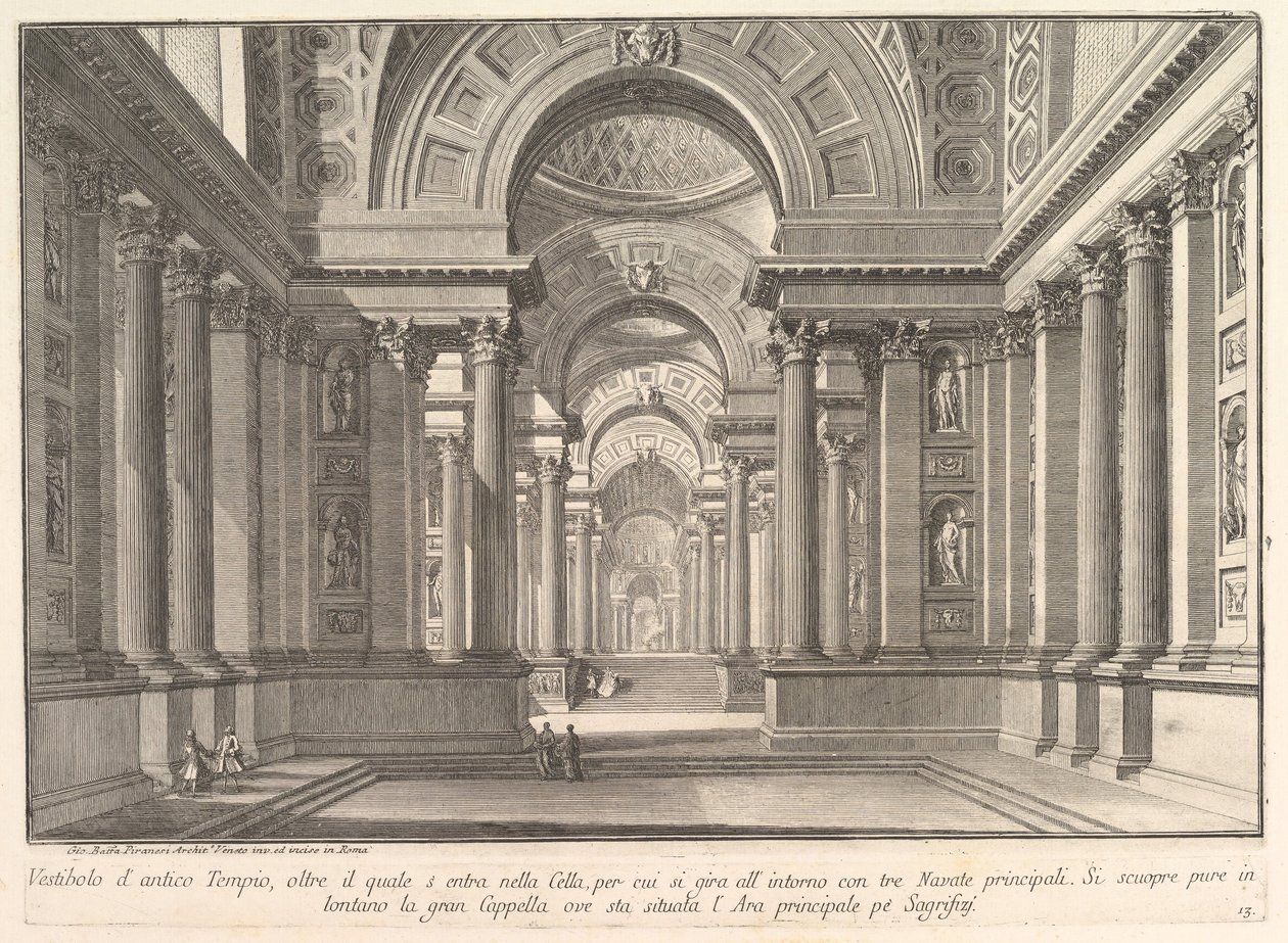 Předsíň starověkého chrámu. . . Předsíň starověkého chrámu. . ., ca. 1743-50. od Giovanni Battista Piranesi