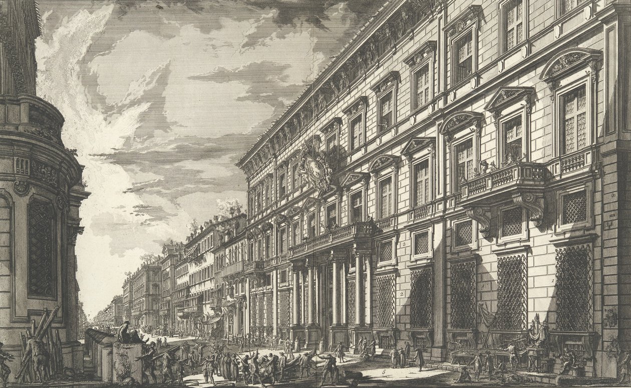 Pohled podél Via del Corso na Palazzo dell