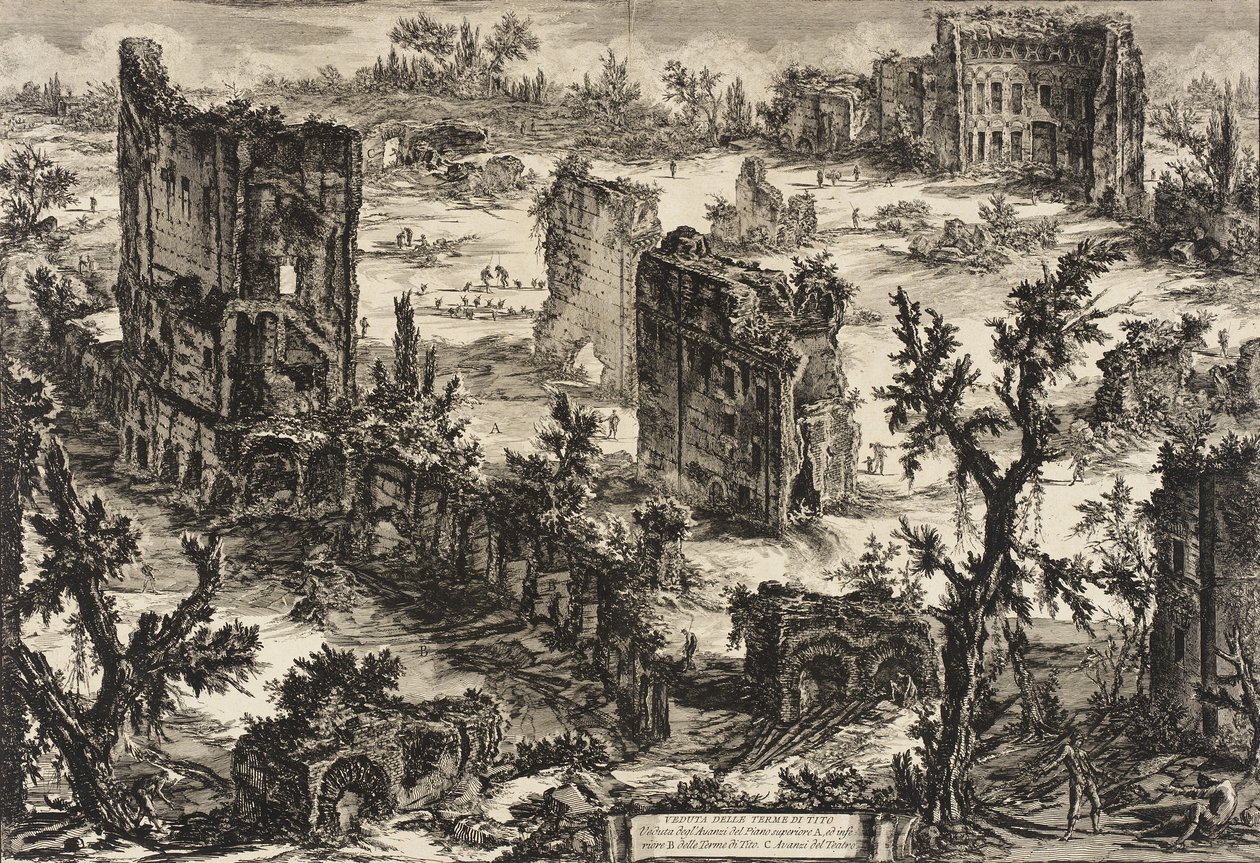 Pohled na Titovy lázně od Giovanni Battista Piranesi
