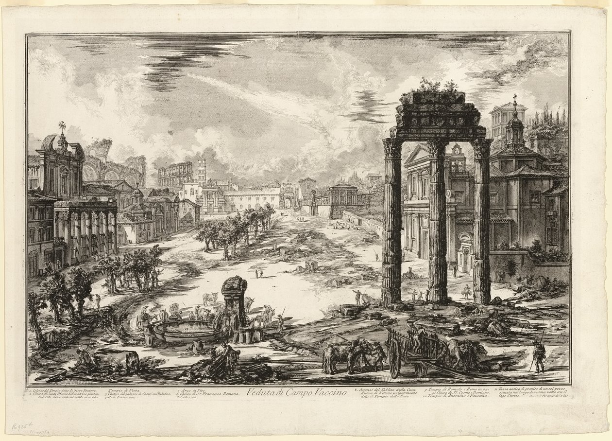 Pohled na Campo Vaccino, z Views of Rome od Giovanni Battista Piranesi