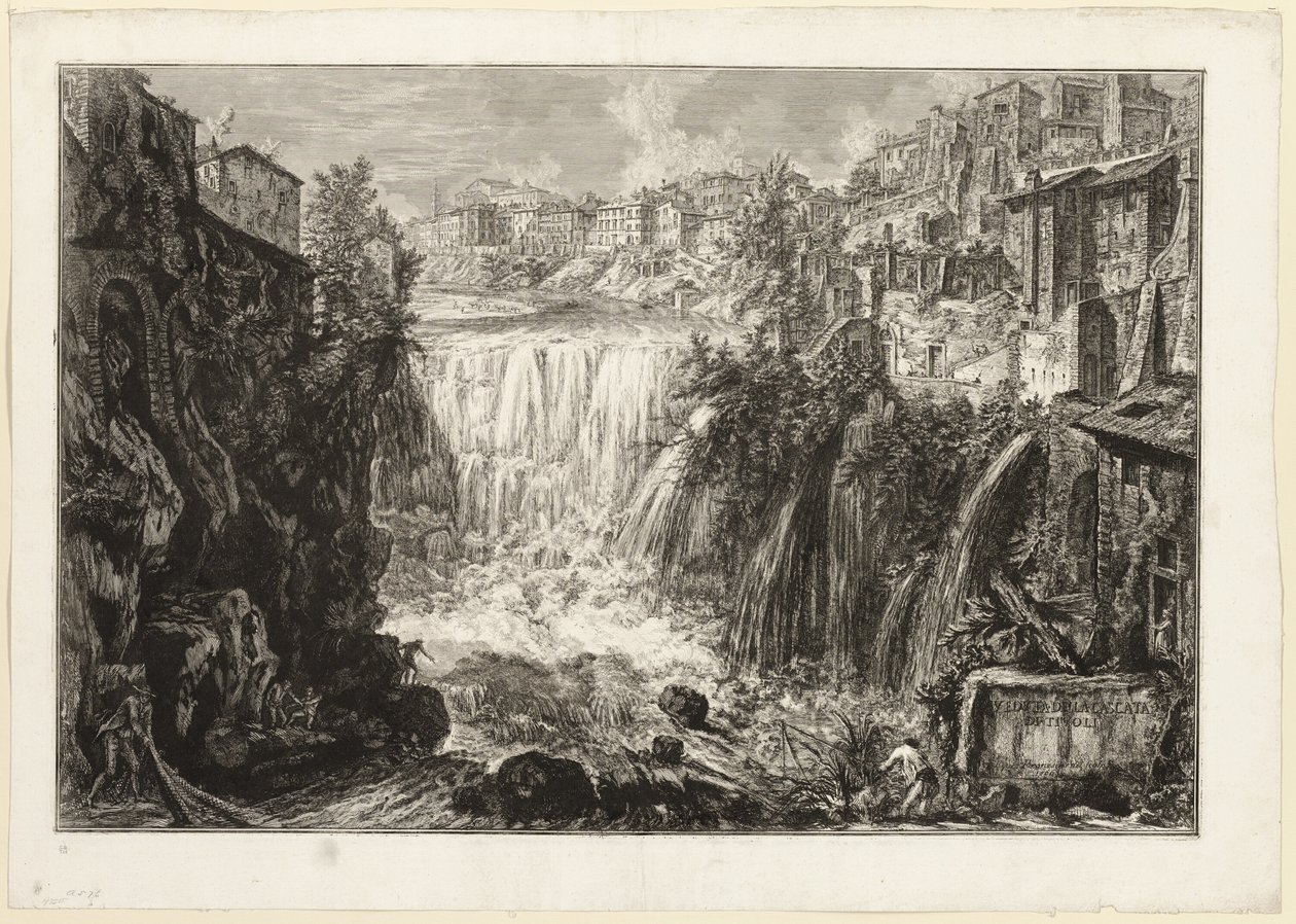 Pohled na Grand Cascade v Tivoli, z Views of Rome od Giovanni Battista Piranesi
