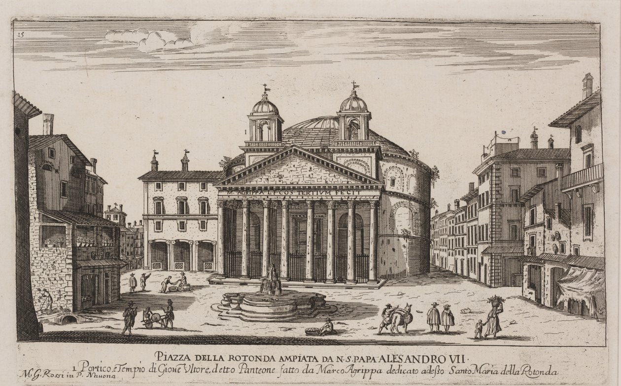 Pohled na Pantheon, kolem 1778-92 (lept) od Giovanni Battista Piranesi