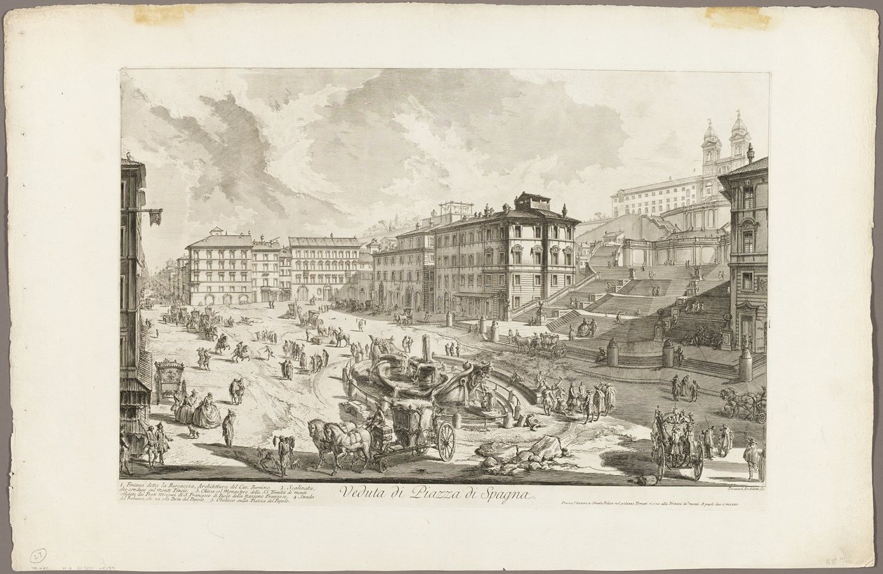 Pohled na Piazza di Spagna, z Views of Rome od Giovanni Battista Piranesi