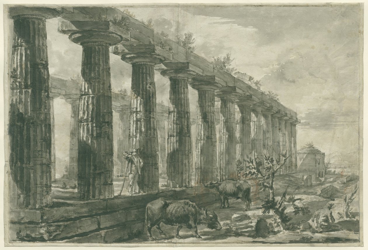 Pohled na chrám „Juno“ v Paestum od Giovanni Battista Piranesi