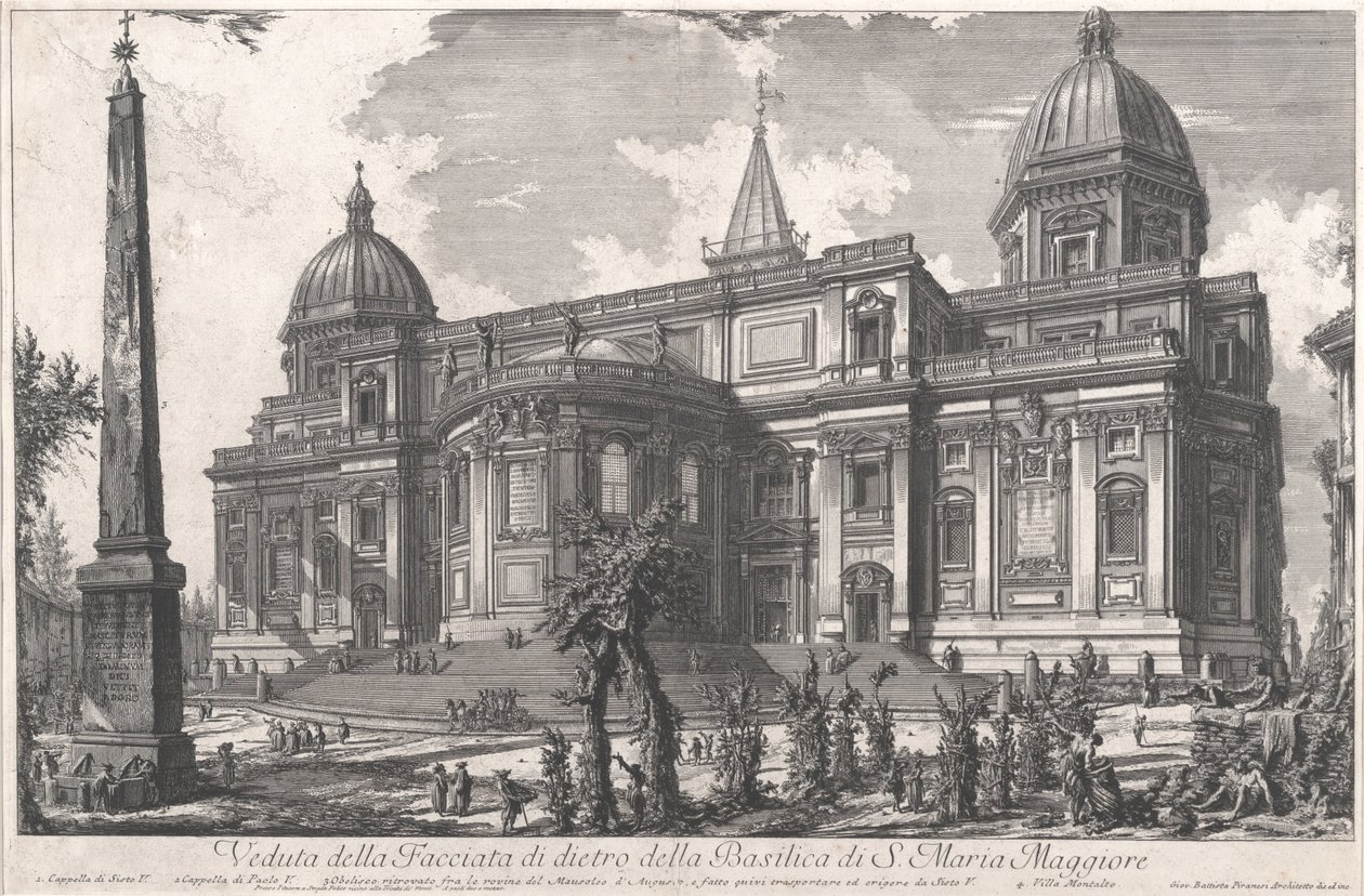 Pohled na zadní vchod baziliky S. Maria Maggiore, kolem 1760-1778 (lept) od Giovanni Battista Piranesi