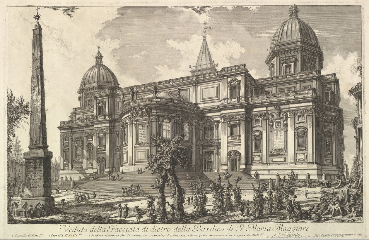 Pohled na zadní vchod do baziliky S. Maria Maggiore, z Veduta di Roma R ..., ca. 1742. od Giovanni Battista Piranesi