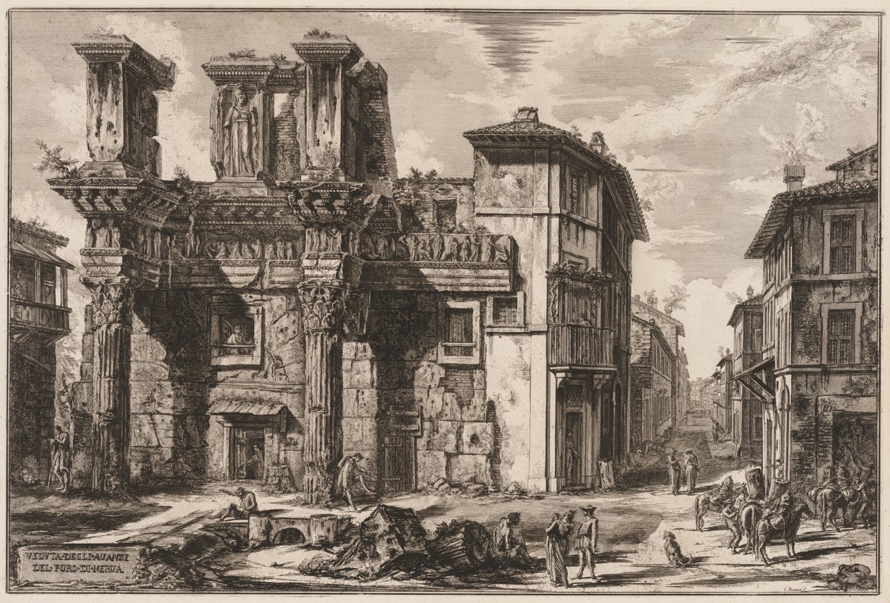 Pohledy na Řím: Fórum Nerva od Giovanni Battista Piranesi