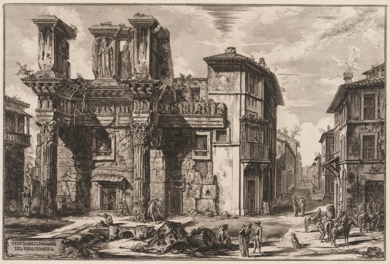 Pohledy na Řím: Fórum Nerva. od Giovanni Battista Piranesi