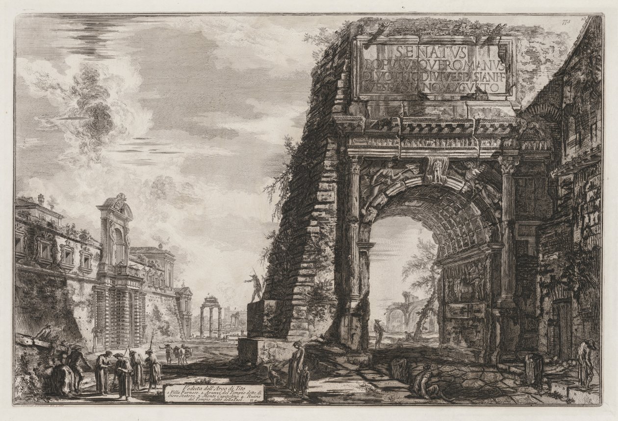 Pohledy na Řím: Arch nebo Titus od Giovanni Battista Piranesi