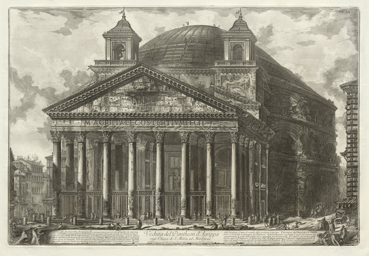 Pohledy na Řím: Pantheon od Giovanni Battista Piranesi