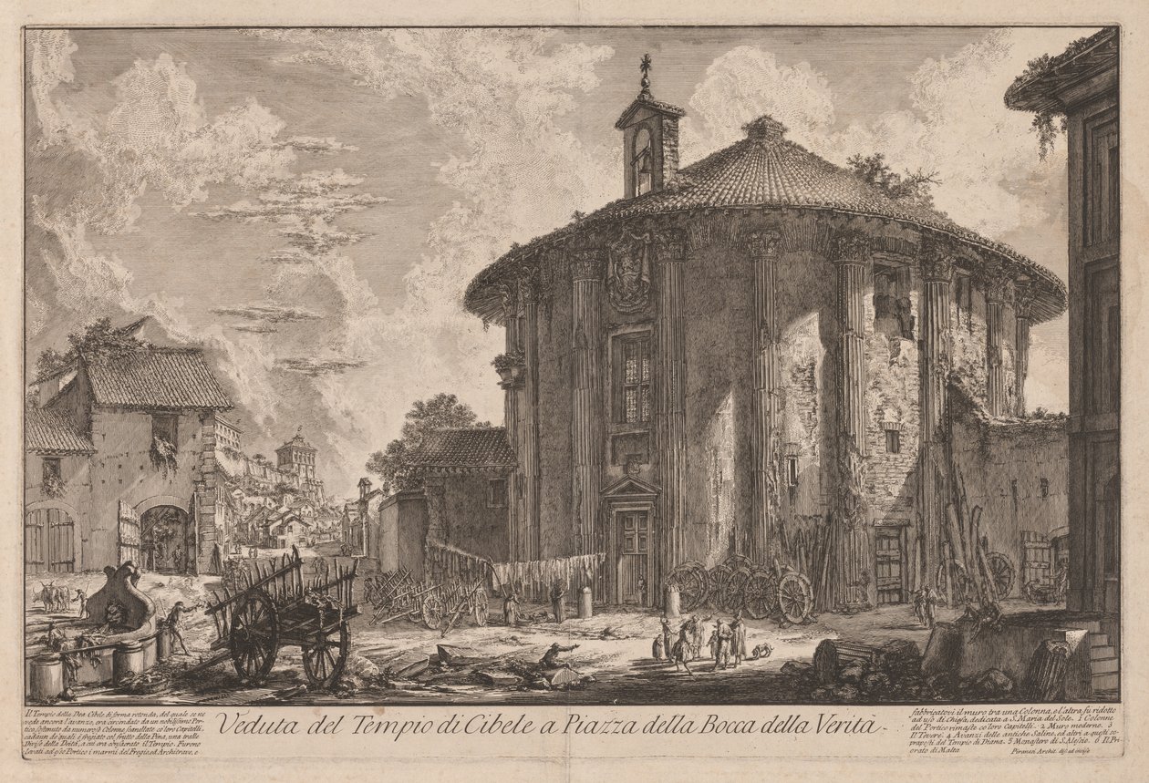 Pohledy na Řím: Portunův chrám (?) od Giovanni Battista Piranesi