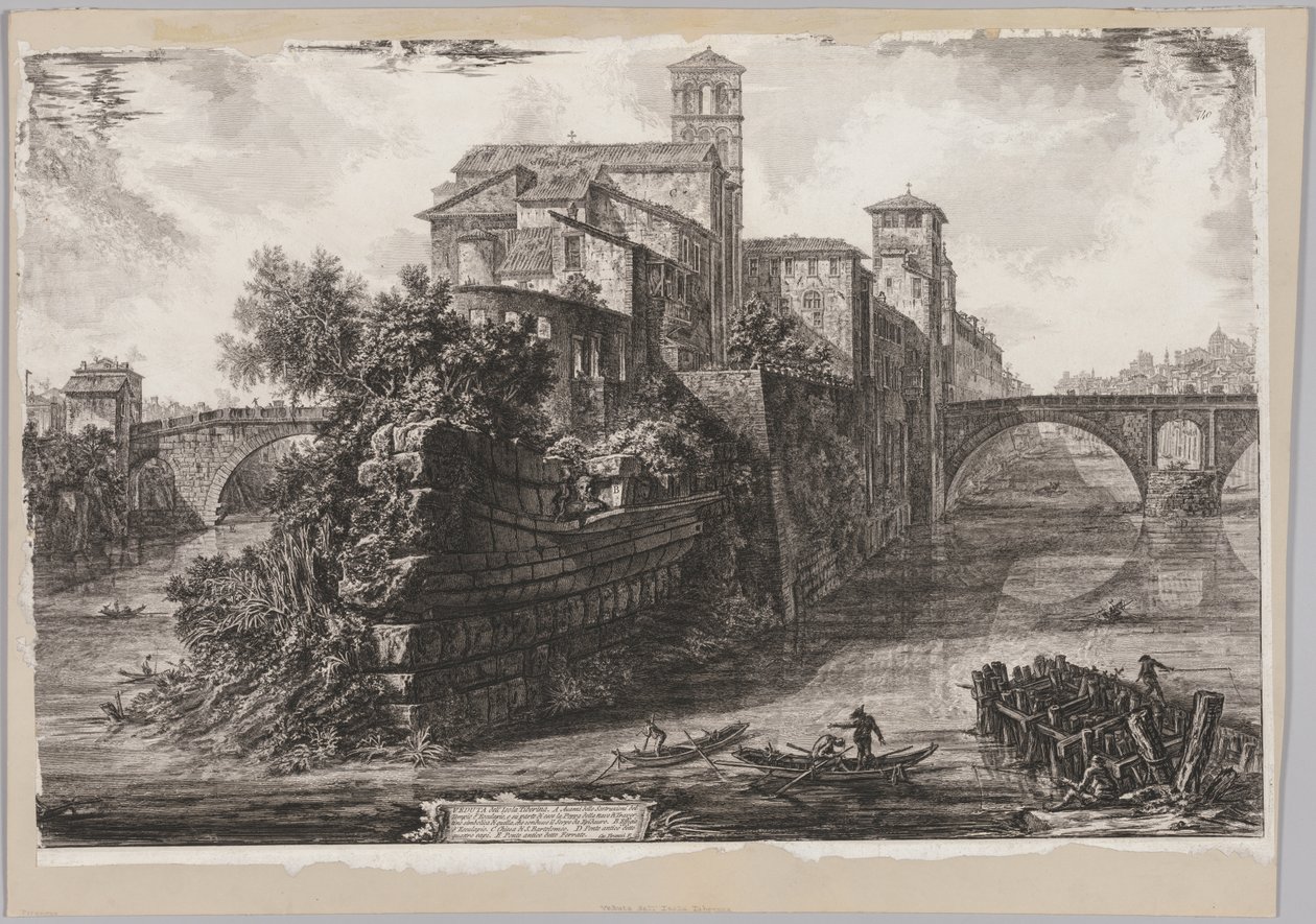 Pohledy na Řím: The Isola Tiberina, 1775. od Giovanni Battista Piranesi